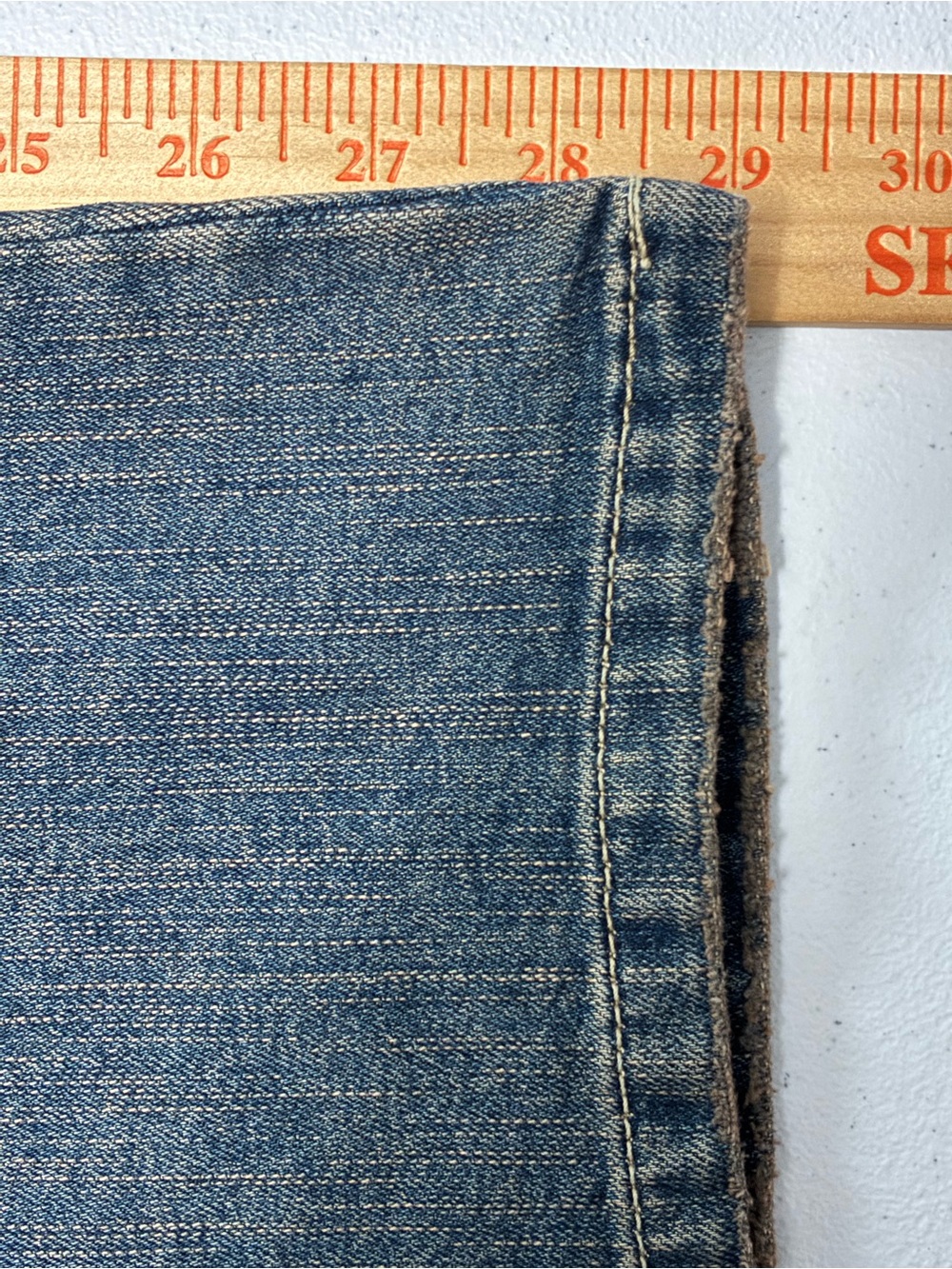 Lee Medium Wash Bootcut Jeans w/vertical slub fade & whiskering Y2K NWT (28x29) - Picture 8 of 8
